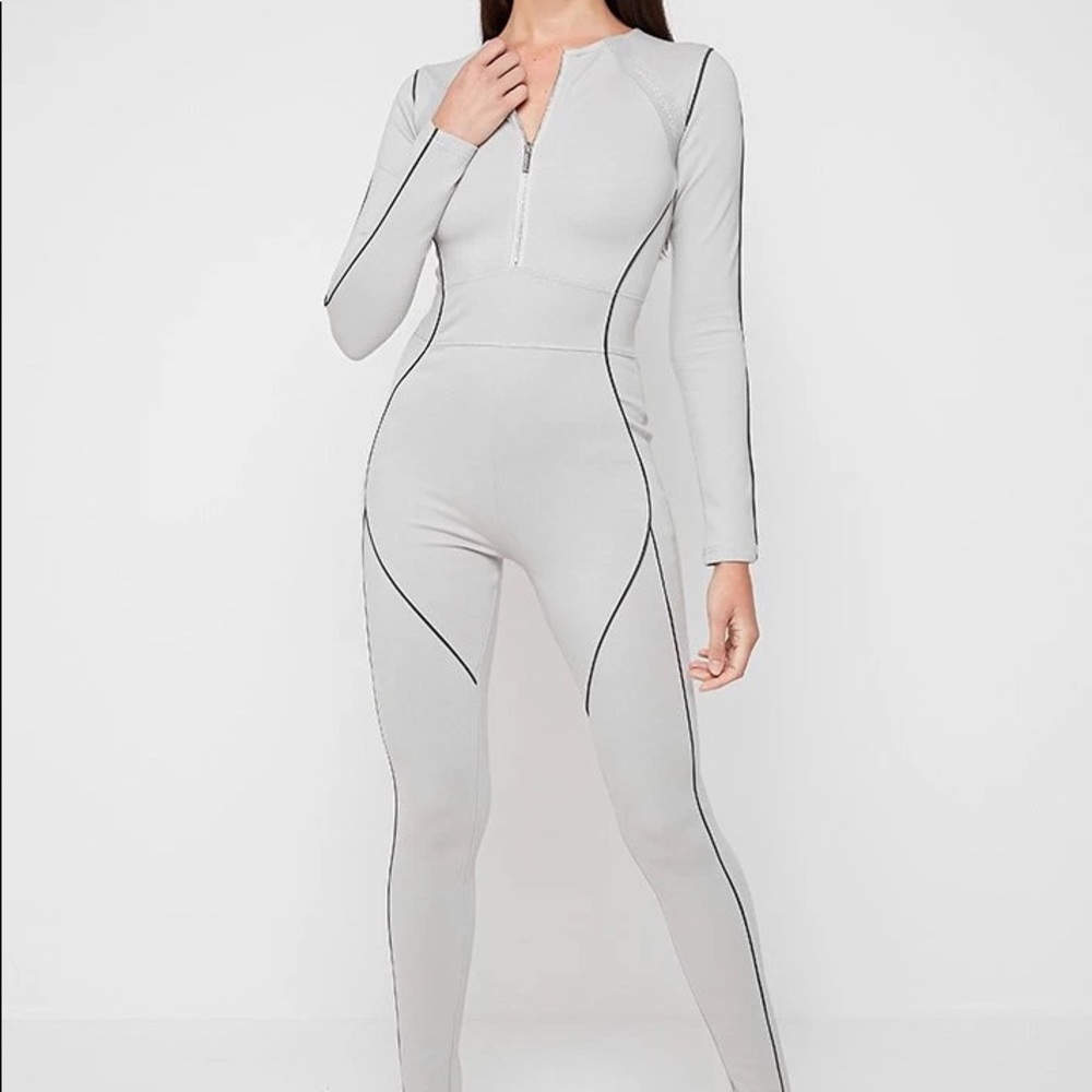 Manierè de voir reflective piped jumpsuit